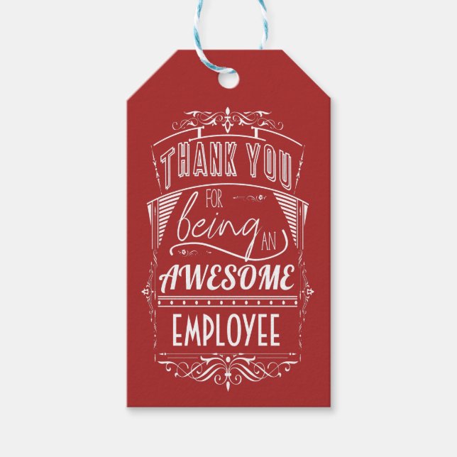Employee Thank You Appreciation Gift Tags (Front)