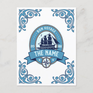 Employee thank you Bon Voyage Farewell Postcard