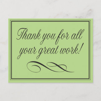 Employee Thank You for Great Work Postcard
