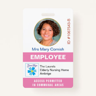 Employees ID Name Tag, Job Title and Logo Photo Badge