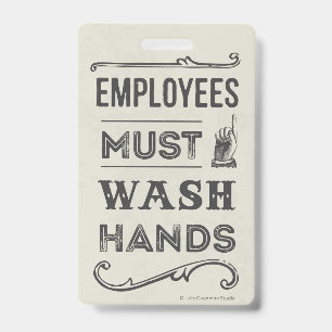 Employees Must Wash Hands Sign (small) Badge