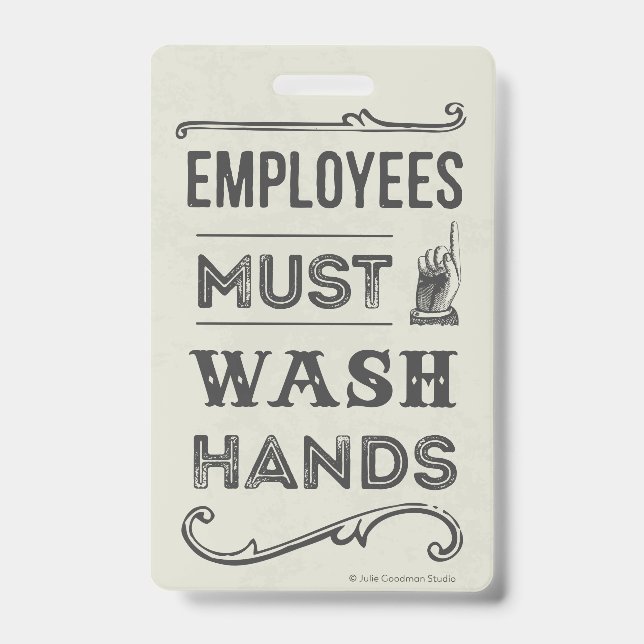 Employees Must Wash Hands Sign (small) Badge (Front)