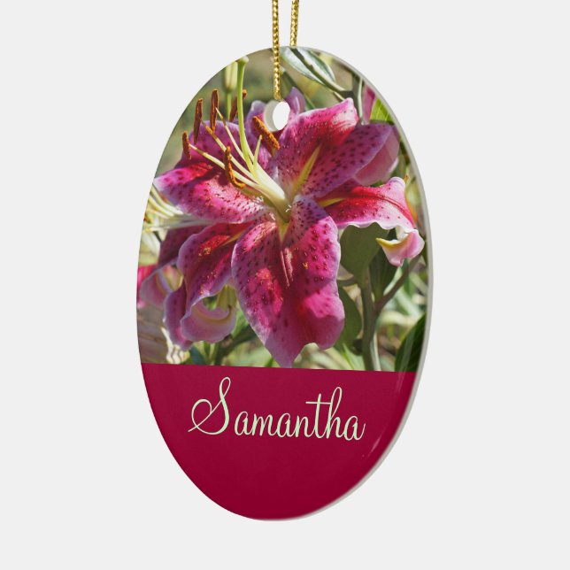 Employee's Name Hang custom Ornaments Office Lily (Left)