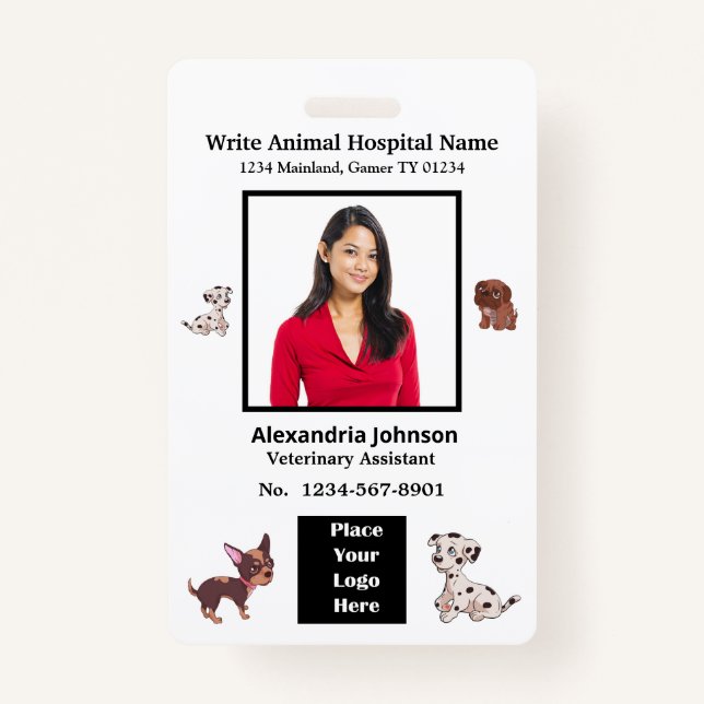 Employees Name ID Identification Logo Custom Badge (Front)