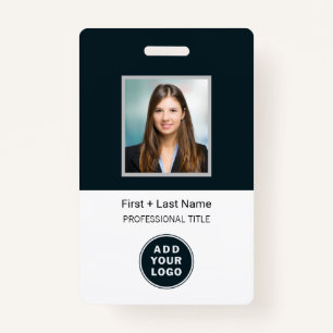 Employee's Photo Company Logo, Barcode Custom Name Badge