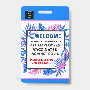 Employees Vaccinated Business Logo Custom  Badge