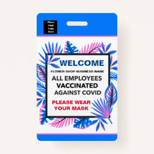 Employees Vaccinated Business Logo Custom  Badge