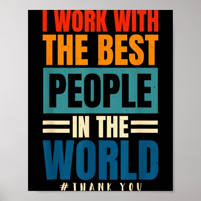 Employers Office Work Employee Recognition Black Poster (Front)