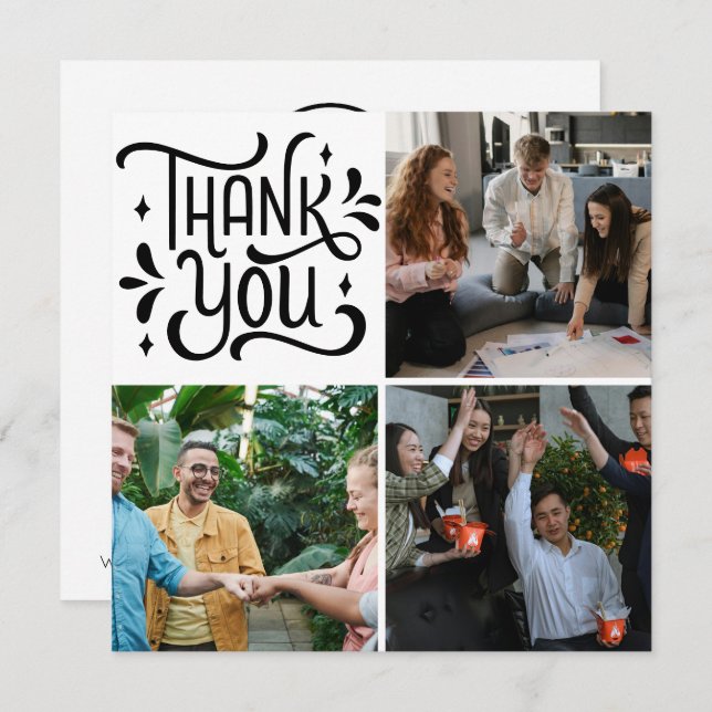 Employés Appréciation Équipe Photos Merci Noir (Devant / Derrière)