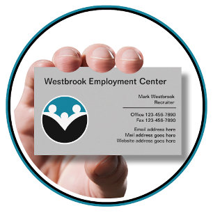 Employment Agency Business Cards Modern Design