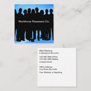 Employment Agency Work Job Placement Square Business Card