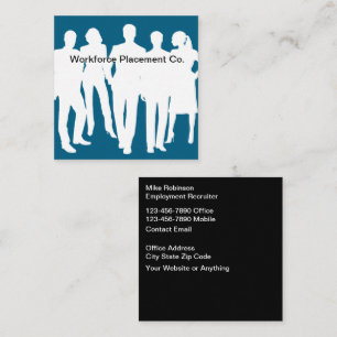 Employment Agency Work Job Placement Square Business Card