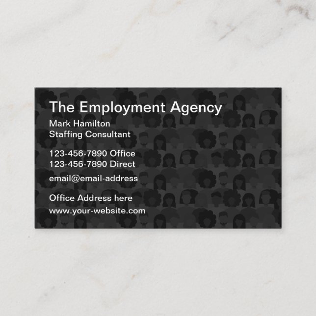 Employment And Staffing Agency Business Card (Front)