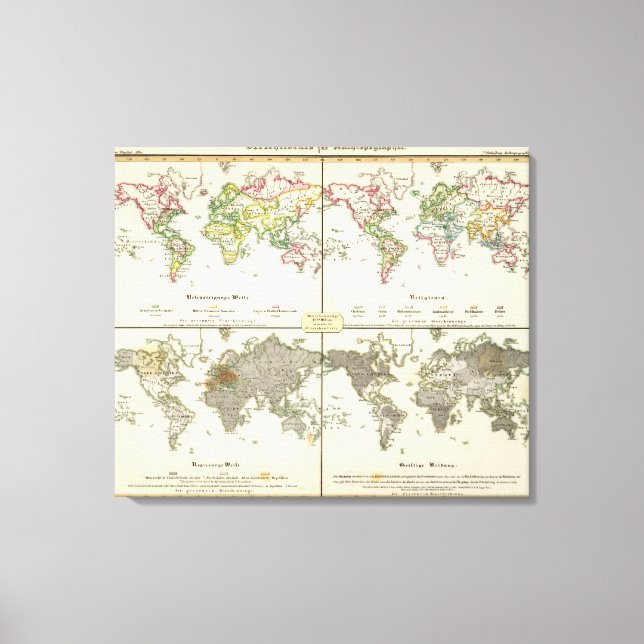 employment religion government Map Canvas Print (Front)