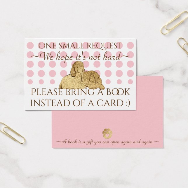EmporterABook Insérer carte bébé rose or Eléphant (Bureau)