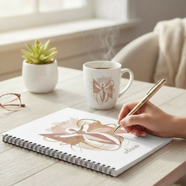 Empower Abstract Golden Woman Silhouette Art Notebook (Creator Uploaded)