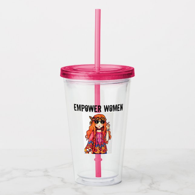 EMPOWER WOMEN HIPPIE ACRYLIC TUMBLER (Front)