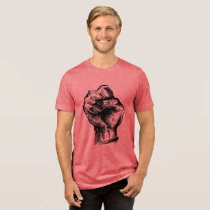 Empower Your Spirit with the Vintage Raised Fist Tri-Blend Shirt