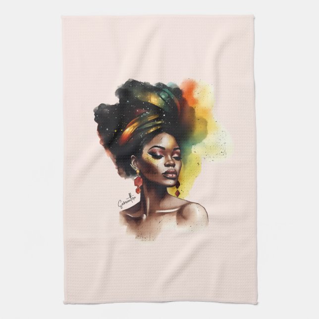 Empowered African-American Woman (2) Kitchen Towel (Vertical)