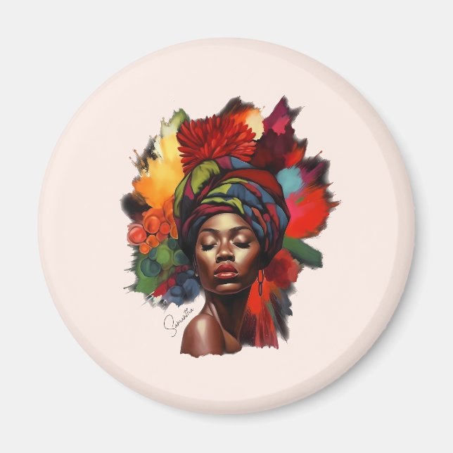 Empowered African-American Woman Magnet (Front)