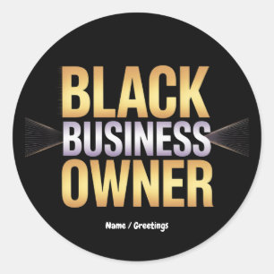 Empowered Black Business Owner Women Celebrating Classic Round Sticker