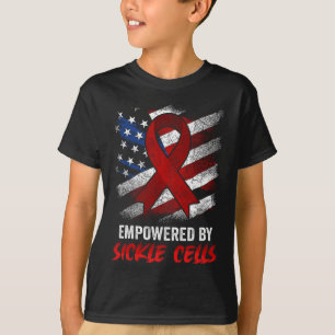 Empowered By Patriotic Us Flag Sickle Cell Disease T-Shirt