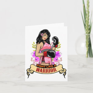 Empowered Latina Woman Boxing Kickboxing Girl Fitn Card