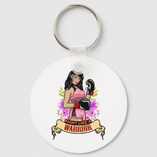 Empowered Latina Woman Boxing Kickboxing Girl Fitn Keychain