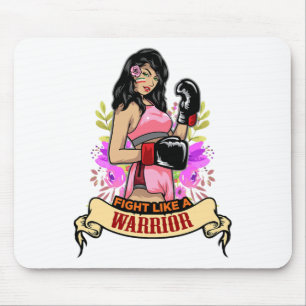 Empowered Latina Woman Boxing Kickboxing Girl Fitn Mouse Pad