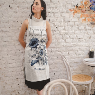 Empowered Womanhood Water Colour Floral Inspiratio Apron