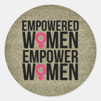 Empowered Women Gold Glitter Stickers