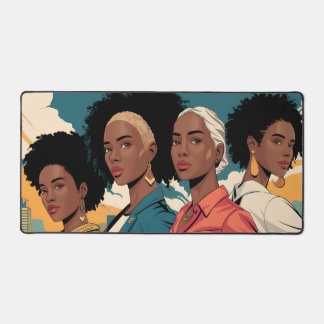 Empowered Women in Urban Fashion Desk Mat