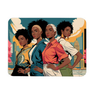 Empowered Women in Urban Fashion Magnet