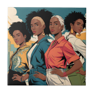 Empowered Women in Urban Fashion Tile