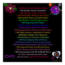 Empowering Cosmic Affirmations, 20" x 20", Poster