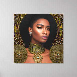 Empowering Ethnic Elegance: Black History Art Canvas Print