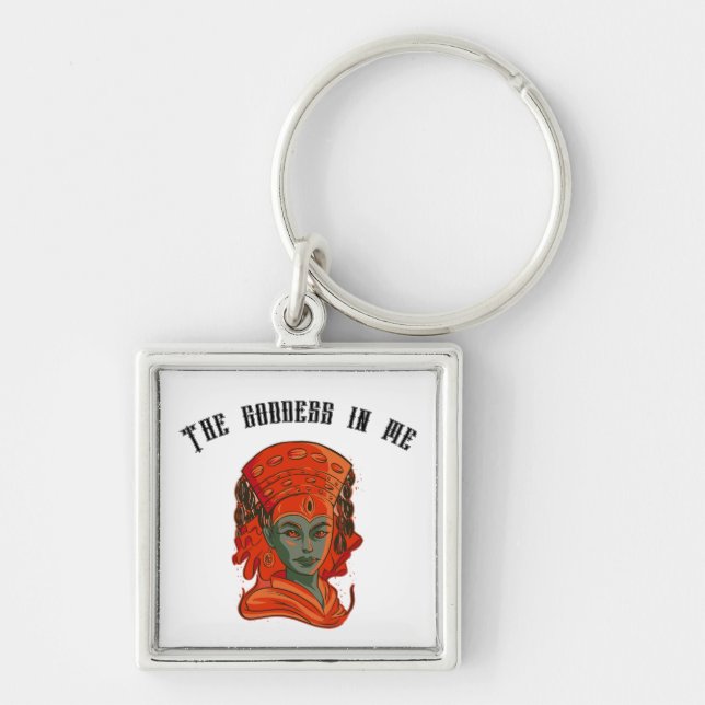 Empowering Goddess Art Spiritual Feminine Strength Keychain (Front)