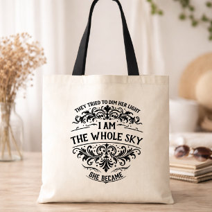 Empowering I Am the Whole Sky Womens Vintage Tote Bag