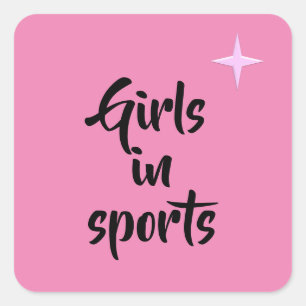 Empowering Pink Celebrate Girls in Sports Stickers