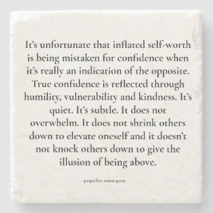 Empowering quote stone coaster