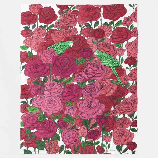 Empowering Rose Fleece Blanket (Front)