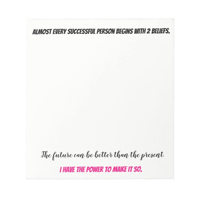 Empowering Thoughts Notepad (Front)