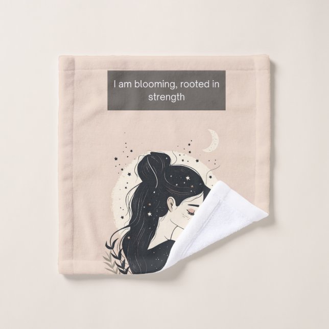 Empowering Woman Strength Tan Black Wash Cloth (Wash Cloth)