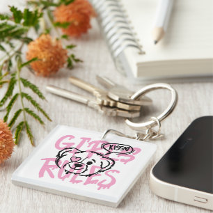 Empowering Women: GIRLS RULES Artwork Keychain