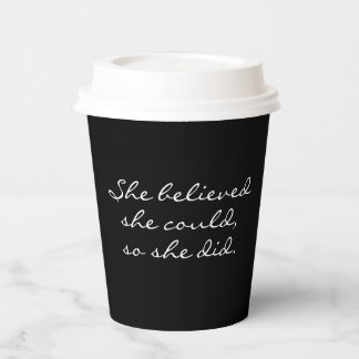 Empowering Workday Coffee Takeaway Black White Paper Cups