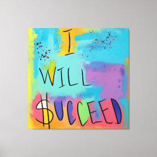 Empowerment and Success: A Colourful Affirmation Canvas Print