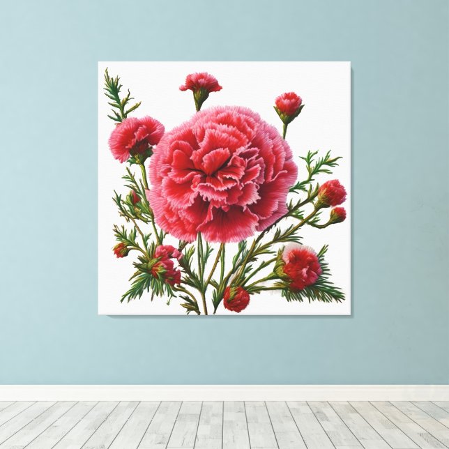 Empowerment Through Carnation Energy Canvas Print (Insitu(Wood Floor))