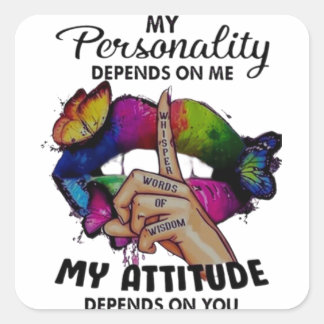 Empowring Lips Influence Your World Square Sticker