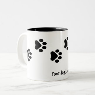 Empreinte de chien Mug à café à deux tons