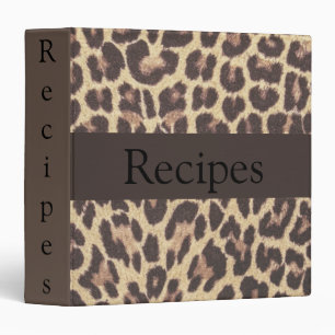 Empreinte de léopard 3 anneau Classeur Recette Liv